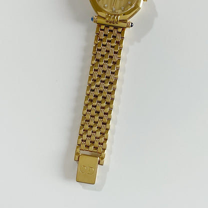 Dior 1990s Octagon Gold Plated Watch