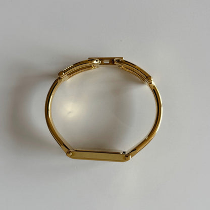 Gucci 1990s Gold Dial Gold Plated Bangle Watch (Small)