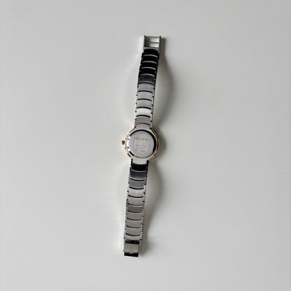 Yves Saint Laurent 1990s Round Dial Date Two-Tone Gold-Plated Watch