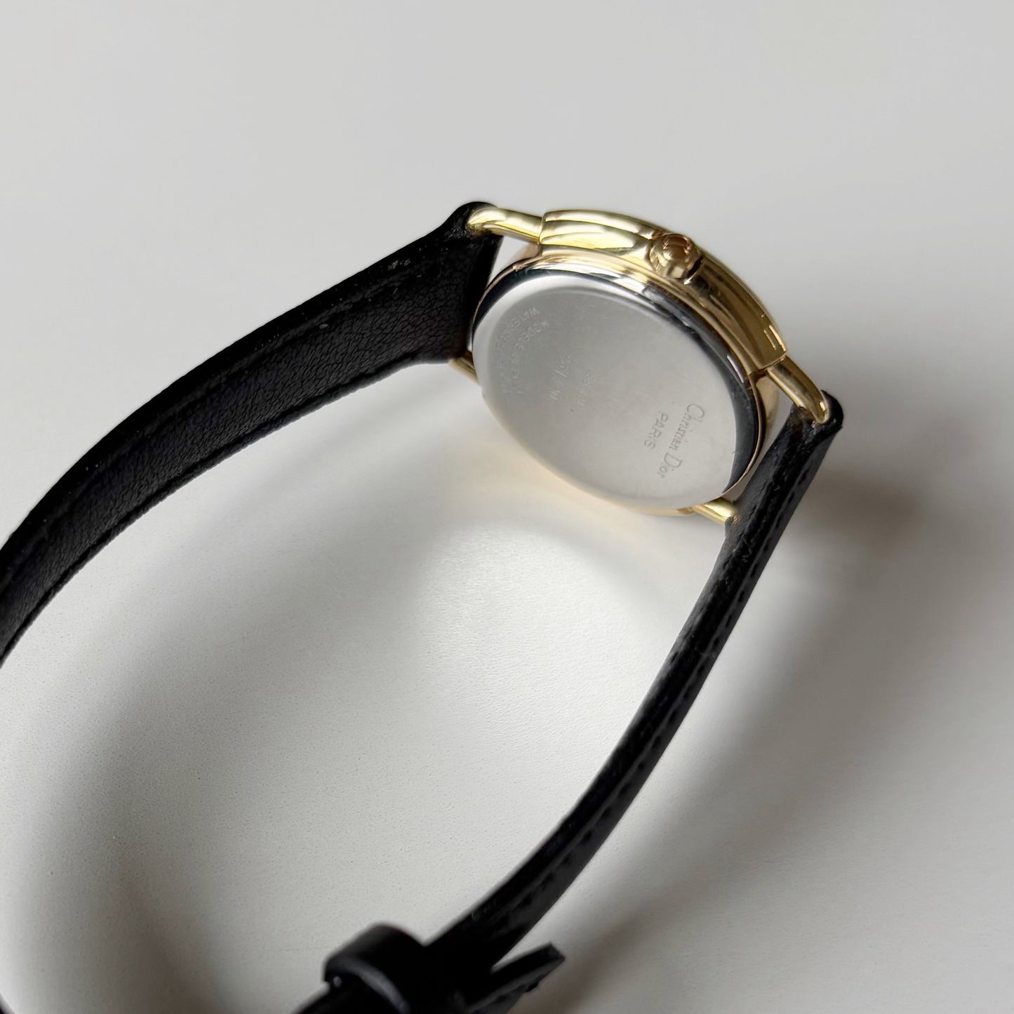 Dior 1990s DC Logo Round Dial Gold Plated Watch