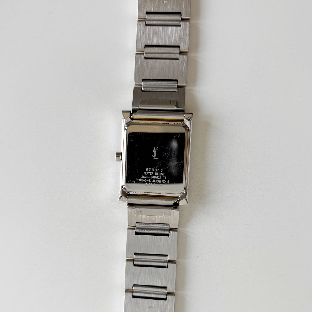 Yves Saint Laurent 1990s Square Dial Two Tone Gold Plated Watch