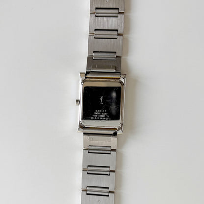 Yves Saint Laurent 1990s Square Dial Two Tone Gold Plated Watch