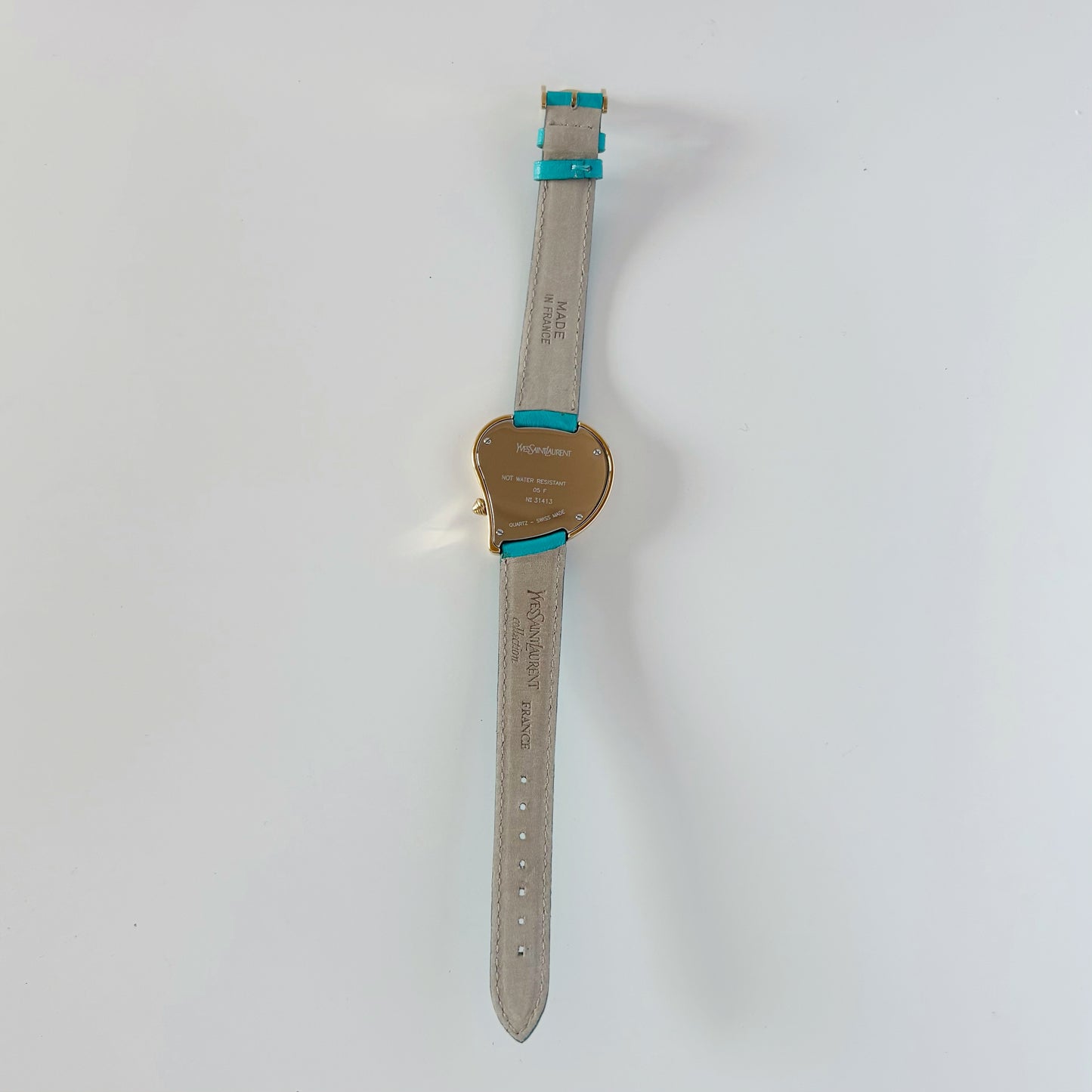 Yves Saint Laurent 1990s Hear Shaped Gold Plated Watch