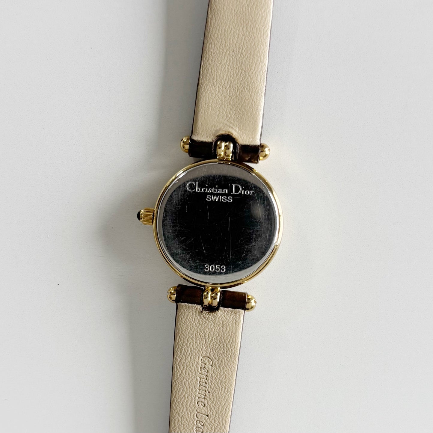 Dior 1990s Seashell Round Dial Gold Plated Watch