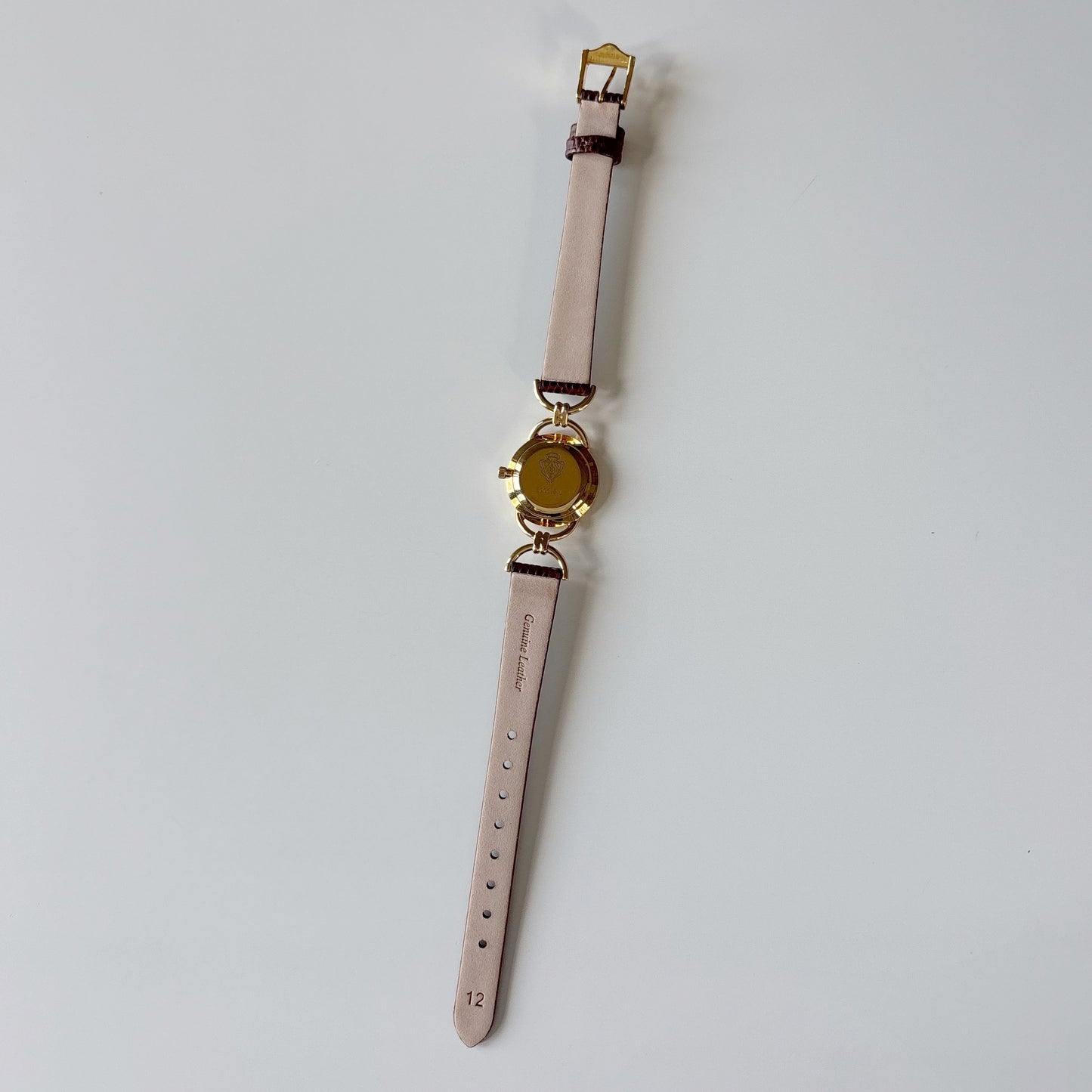 Gucci 1990s Round Dial Horsebit Gold Plated Watch