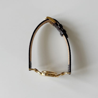 Gucci 1990s Gold Dial Horsebit Gold Plated Watch