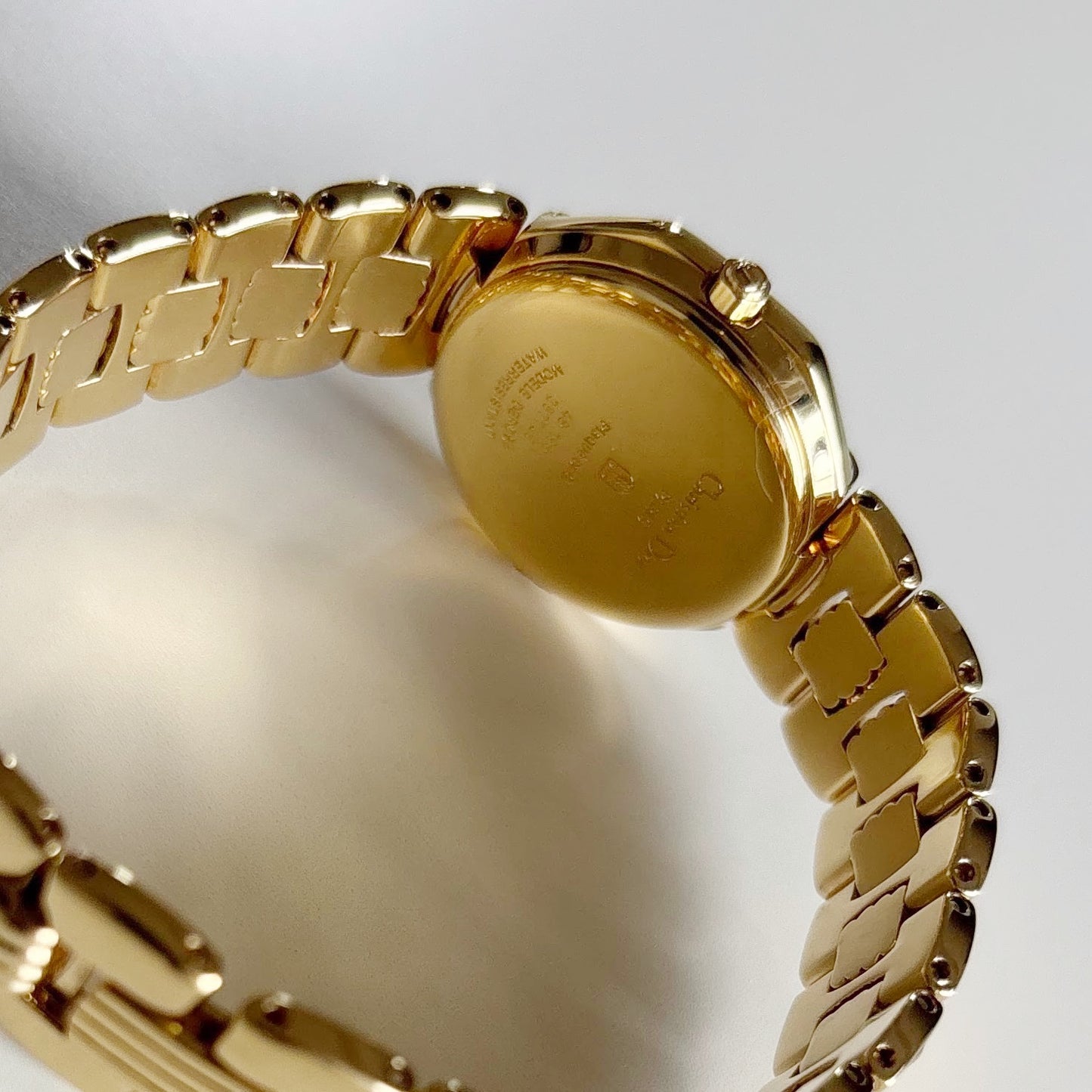 Dior 1990s Octagon Gold Dial Gold Plated Watch