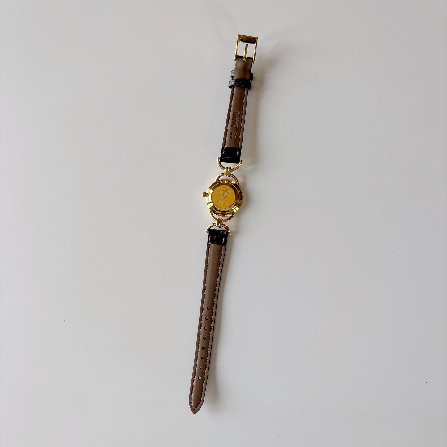 Gucci 1990s Seashell Dial Horsebit Gold Plated Watch