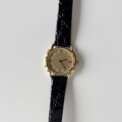 Dior 1990s Round Dial Gold Plated Watch