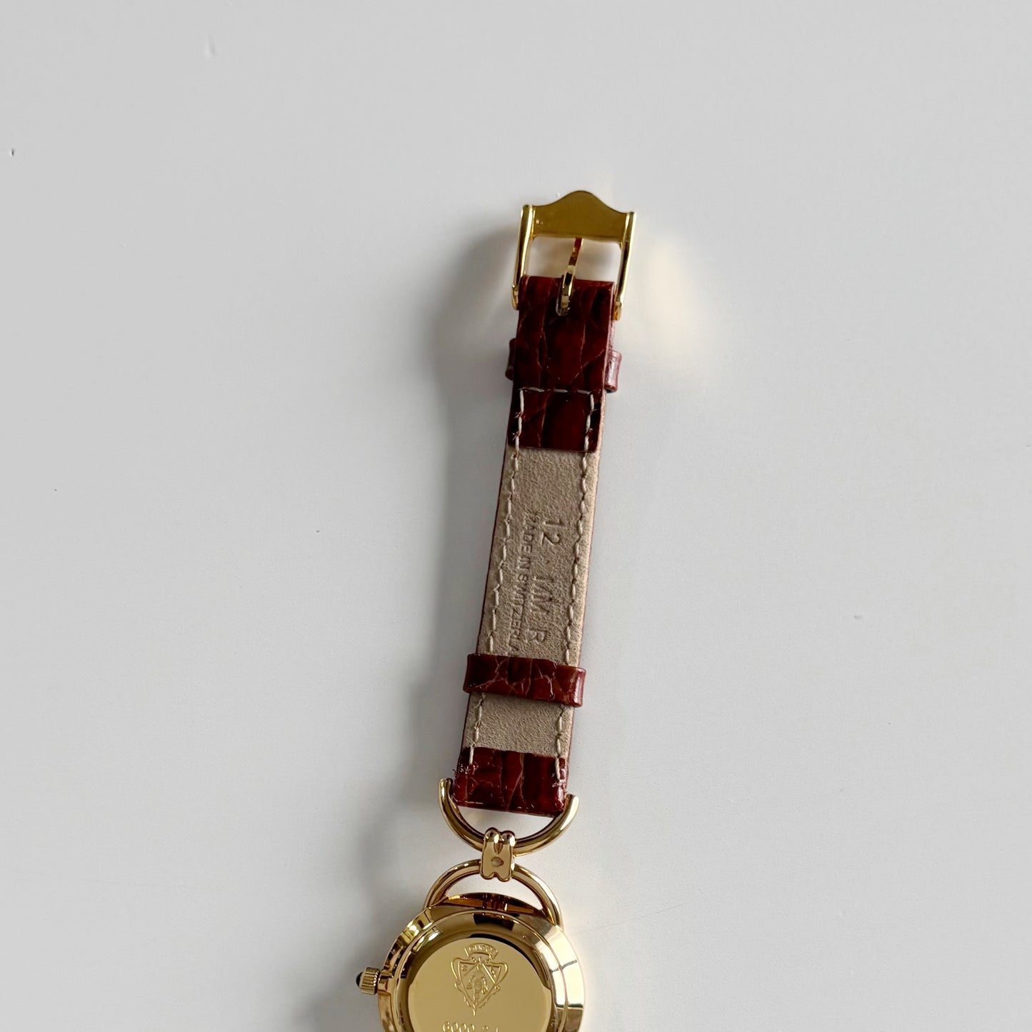 Gucci 1990s Round Dial Horsibit Gold Plated Watch