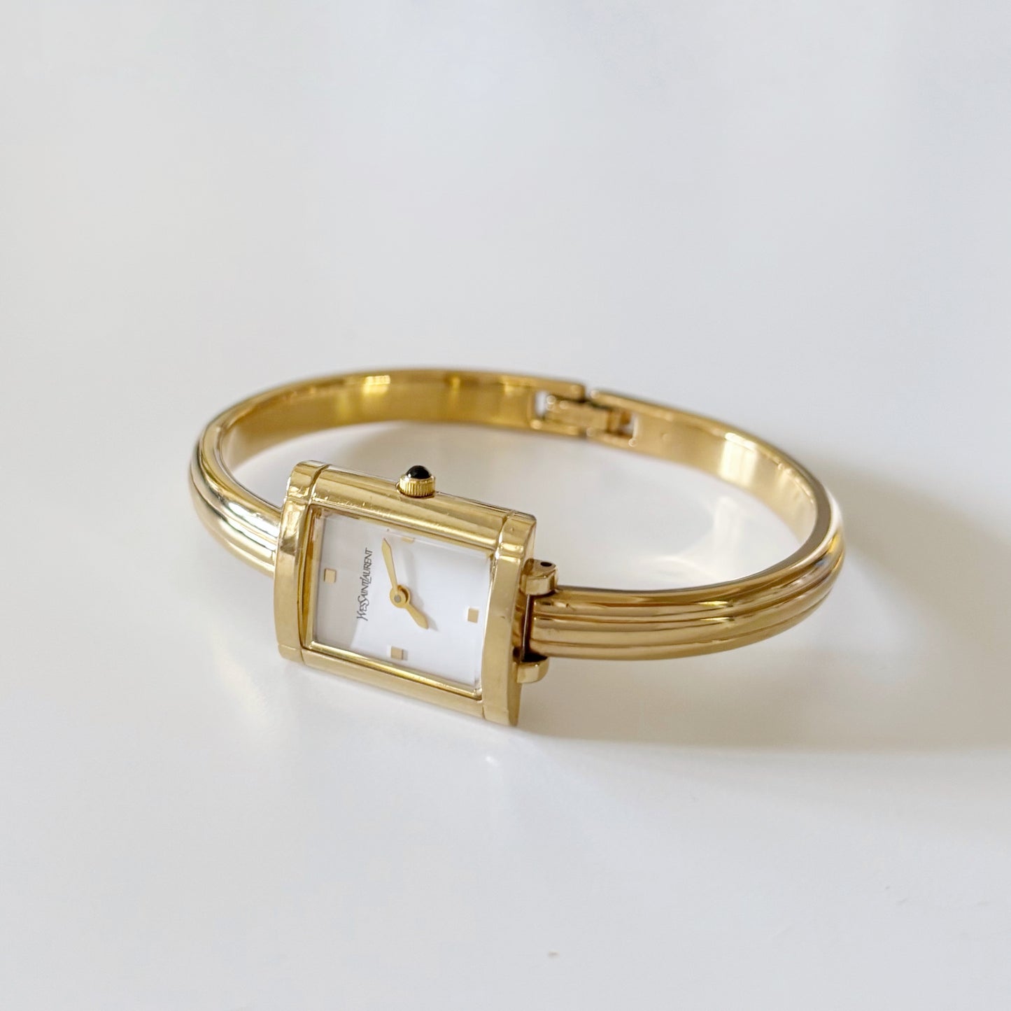 Yves Saint Laurent 1990s Gold Plated Bangle Watch