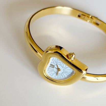 Yves Saint Laurent 1990s Heart Shaped Dial Gold Plated Watch