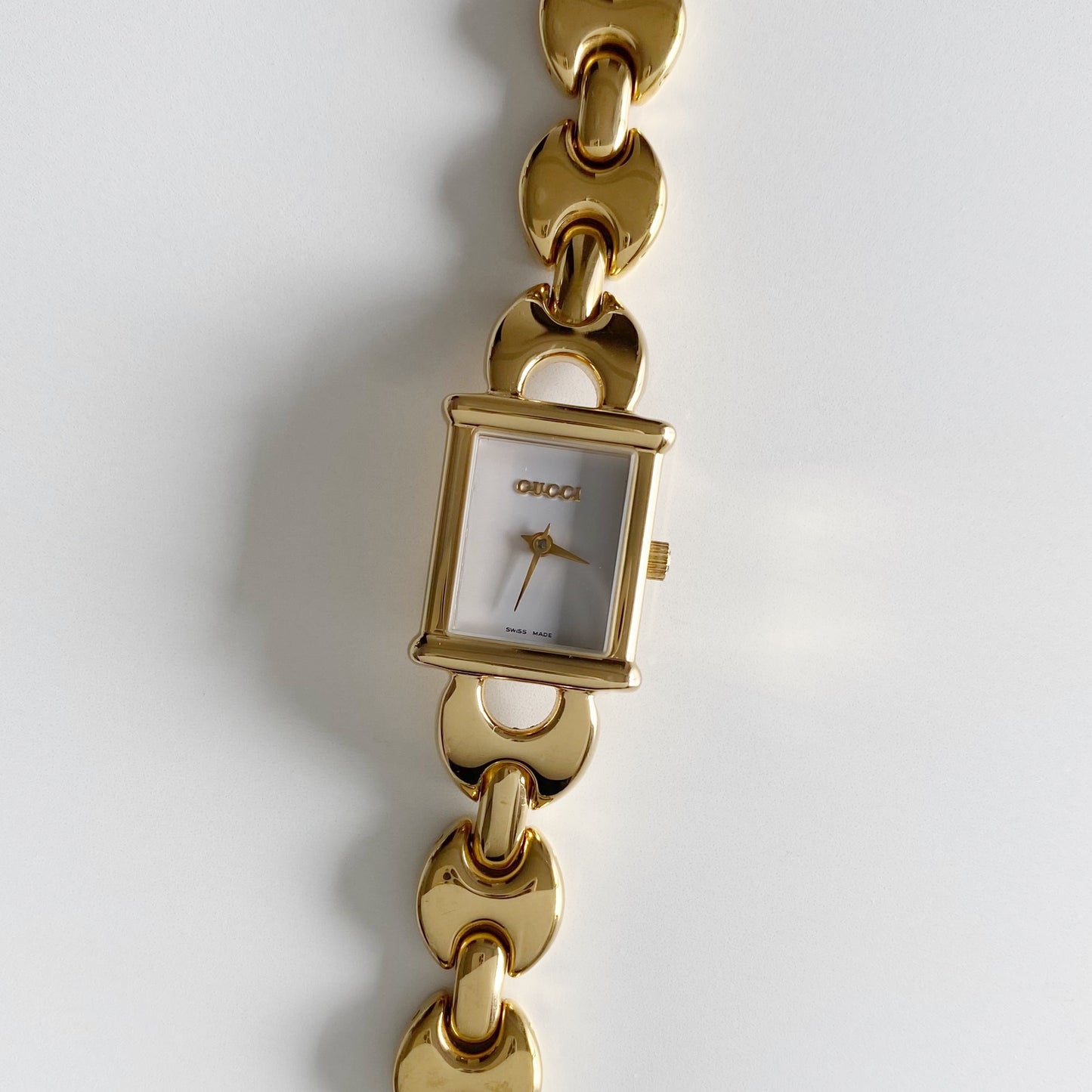 Gucci 1990s Interchangeable Belt Gold Plated Watch with 3 straps, case