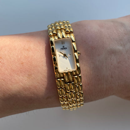 Fendi 1990s Gold Plated Watch