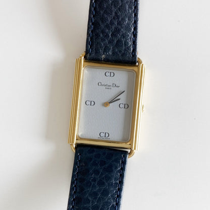 Dior 1990s CD Logo Tank Watch (Large)