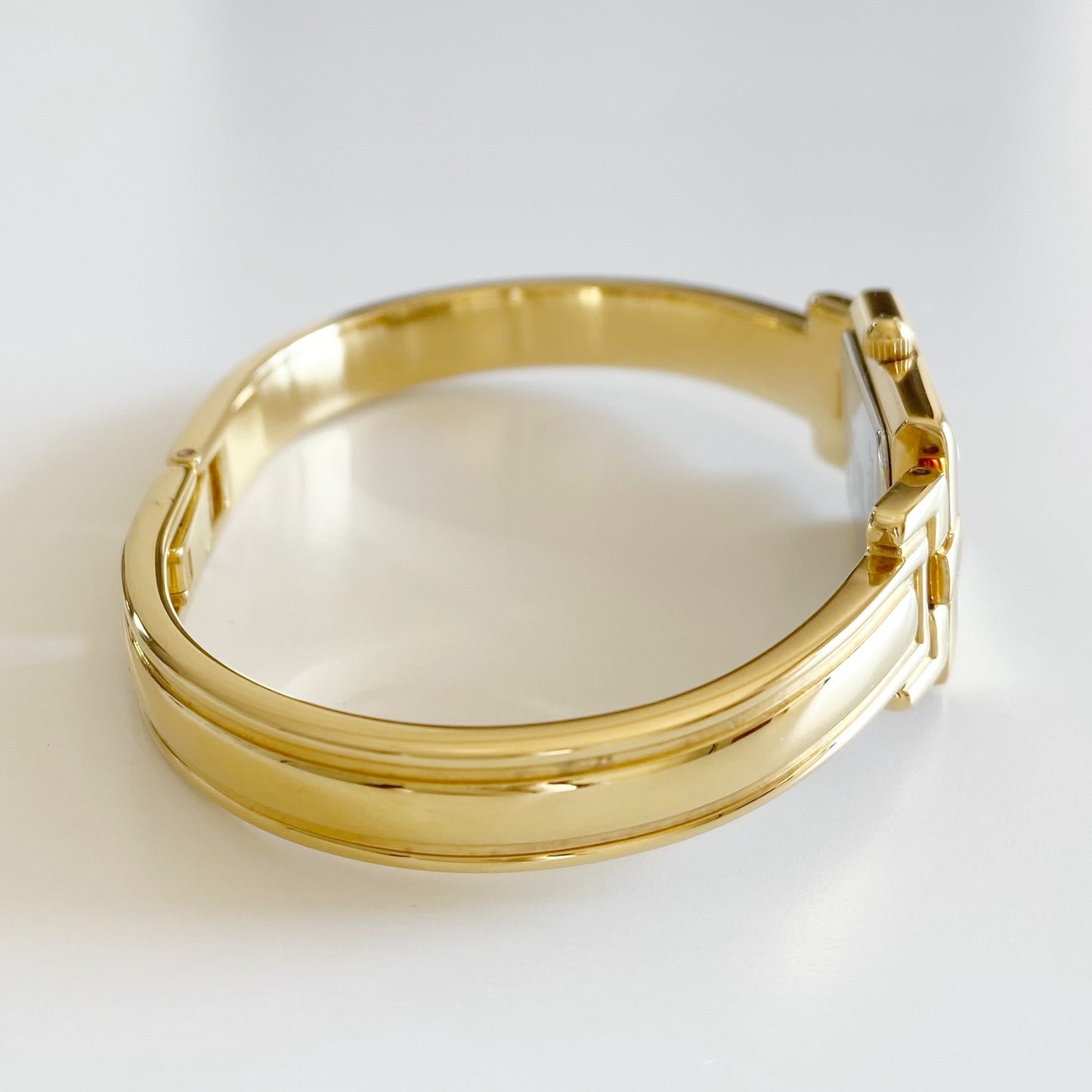 Givenchy 1990s Navy Dial Gold Plated Bangle Watch