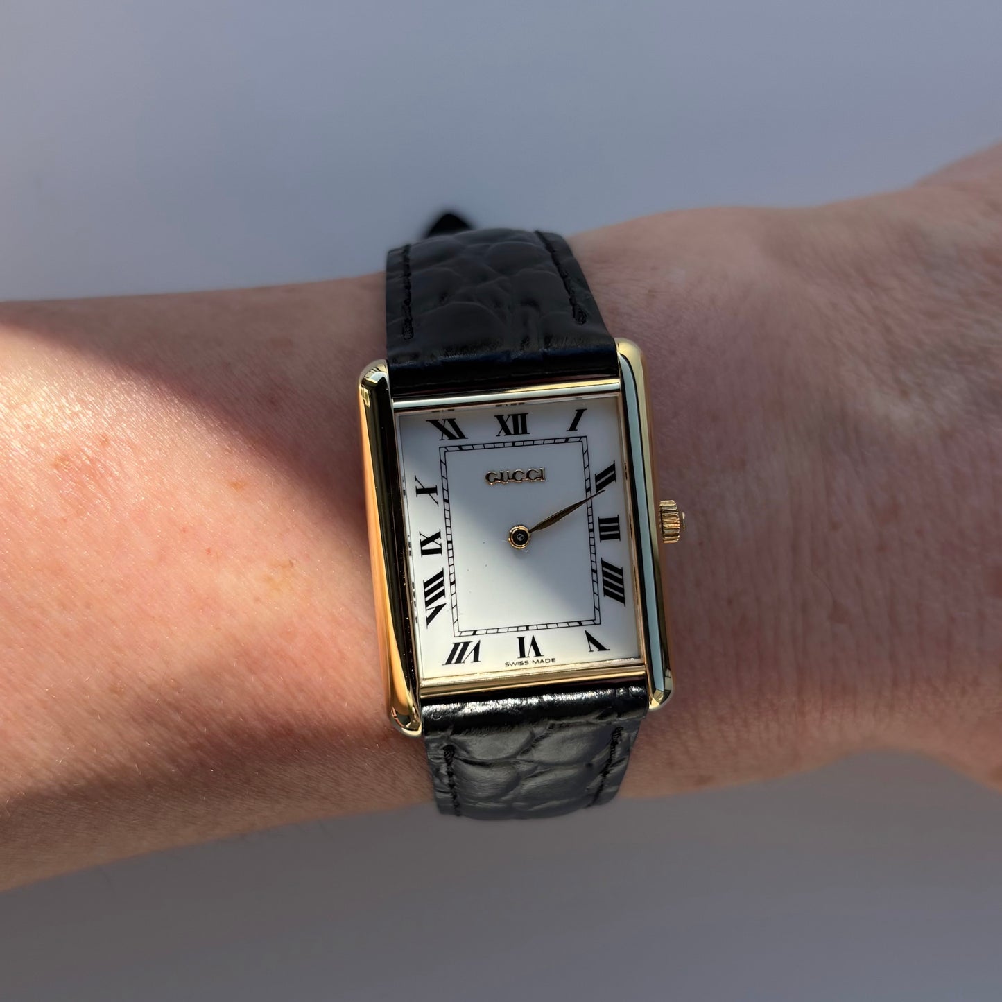 Gucci 1990s 18K Solid Gold Tank Watch