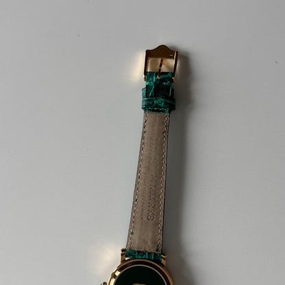 Gucci 1990s Date Round Dial Gold Plated Watch