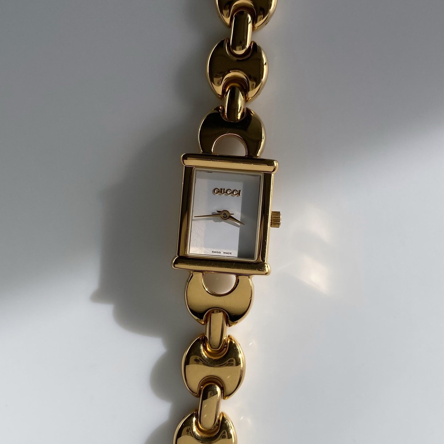 Gucci 1990s Interchangeable Belt Gold Plated Watch with 3 strap, case