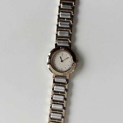 Yves Saint Laurent 1990s Round Dial Two Tone Watch