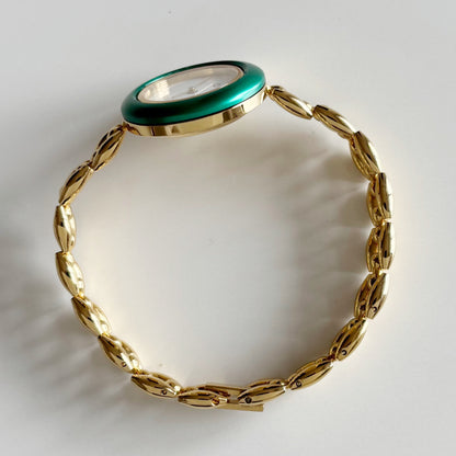 Gucci 1990s Interchangeable Bezel Gold Plated Watch with 6 bezels, case (167mm)