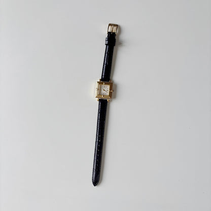 Yves Saint Laurent 1990s Square Dial Gold Plated Watch