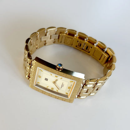 Givenchy 1990s Tank Gold Plated Watch (Large)
