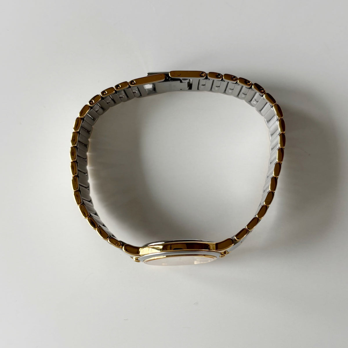 Yves Saint Laurent 1990s Round Dial Two Tone Gold Plated Watch