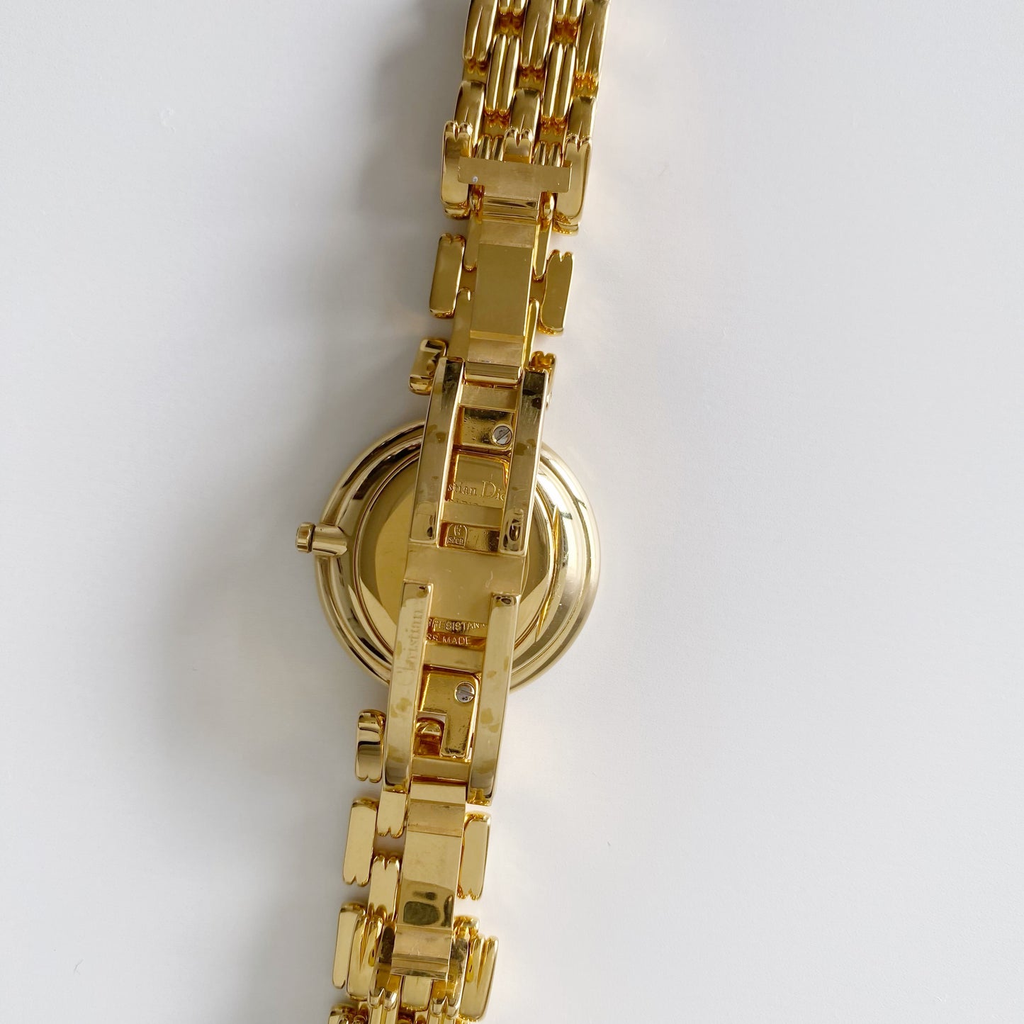 Dior 1990s Bagheera Gold Plated Round Watch