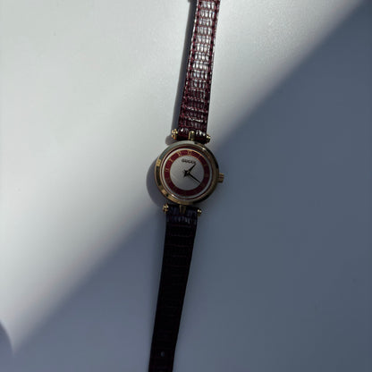 Gucci 1990s Round Dial Red Gold Plated Watch