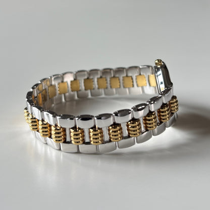 Dior 1990s Octagon Two Tone Gold Plated Watch