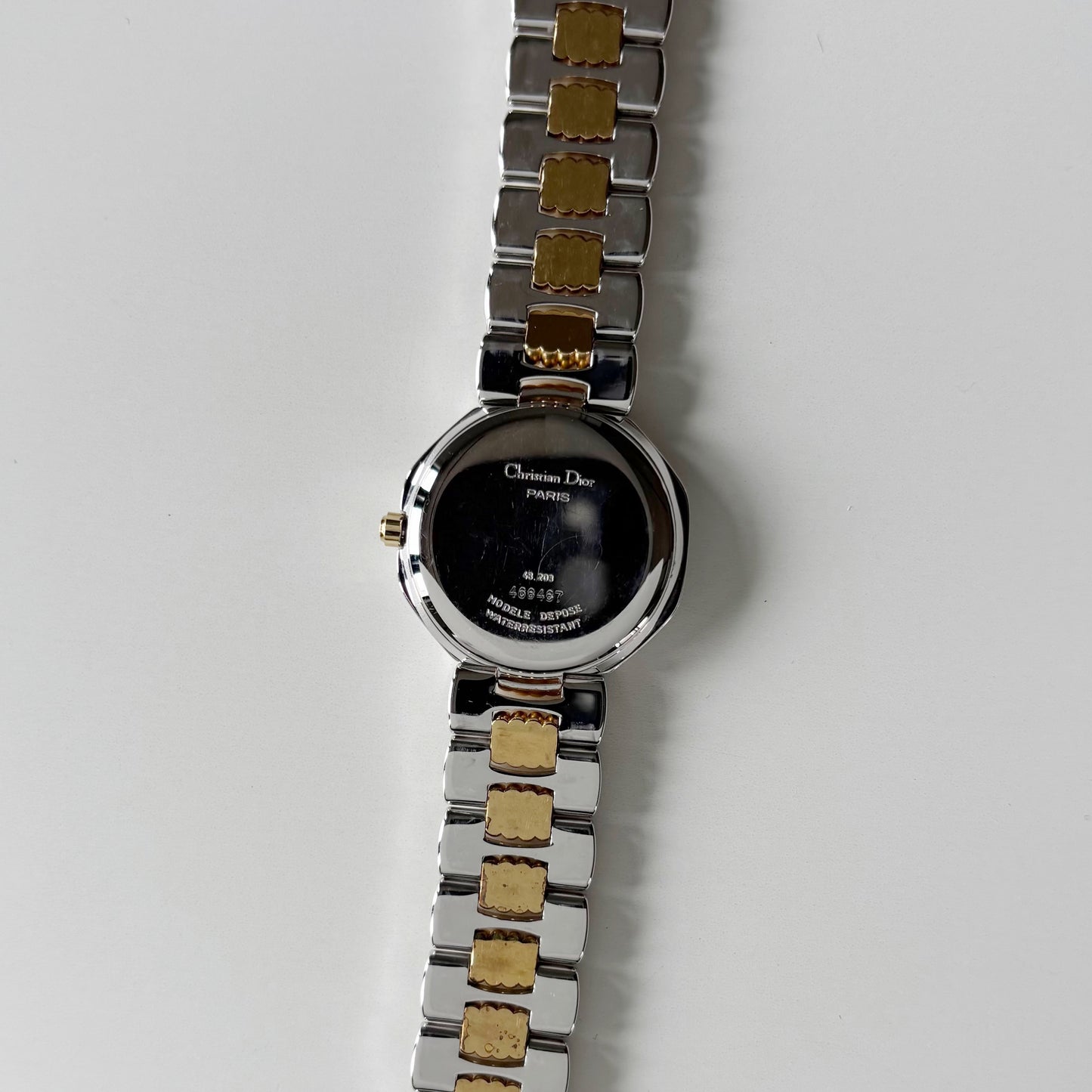 Dior 1990s Octagon Dial Date Two Tone Watch