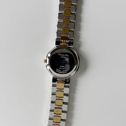 Dior 1990s Octagon Dial Date Two Tone Watch