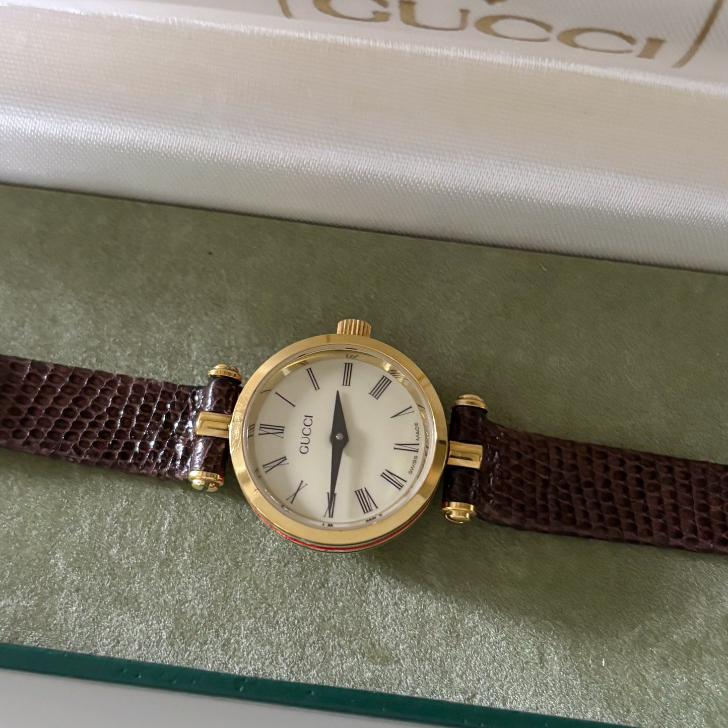 Gucci 1990s Gold Plated Round Watch