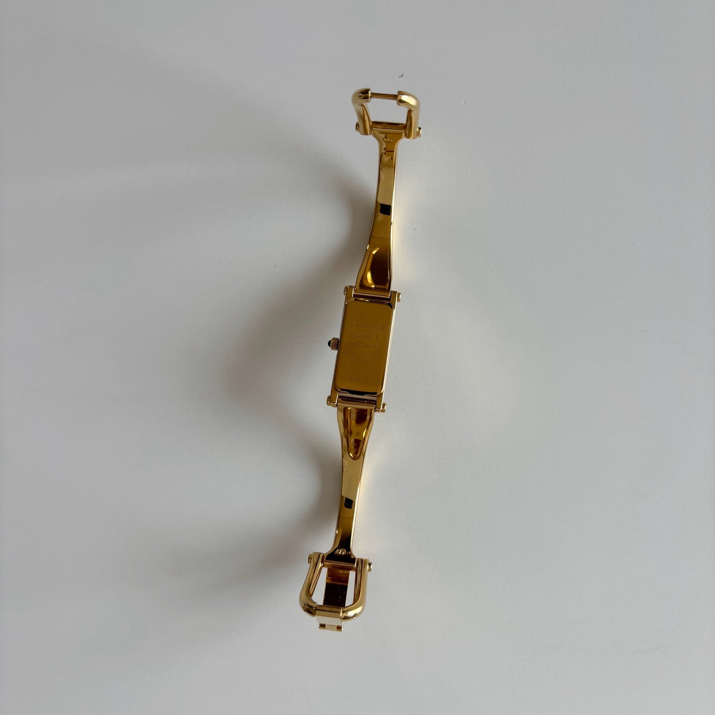 Gucci 1990s Gold Dial Gold Plated Bangle Watch (Small)