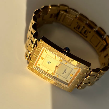 Givenchy 1990s Tank Gold Plated Watch (Large)