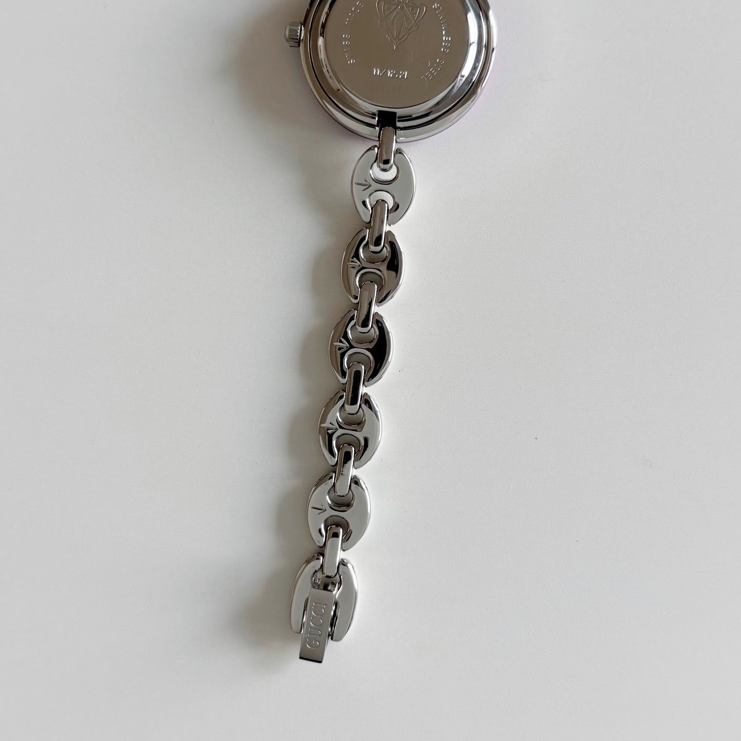 Gucci 1990s Interchangeable Bezel Stainless steel Silver Watch with 6 bezels, case (167mm)