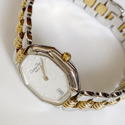 Dior 1990s Octagon Date Two Tone Watch