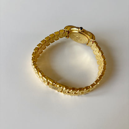 Fendi 1990s Round Dial Gold Plated Watch