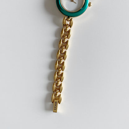 Gucci 1990s Interchangeable Bezel Gold Plated Watch with 6 bezels, case (170mm)
