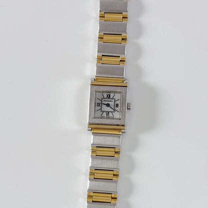 Yves Saint Laurent 1990s Square Dial Two Tone Watch