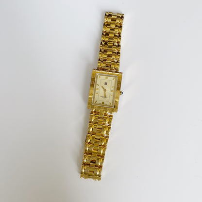 Givenchy 1990s Rectangular Gold Plated Watch