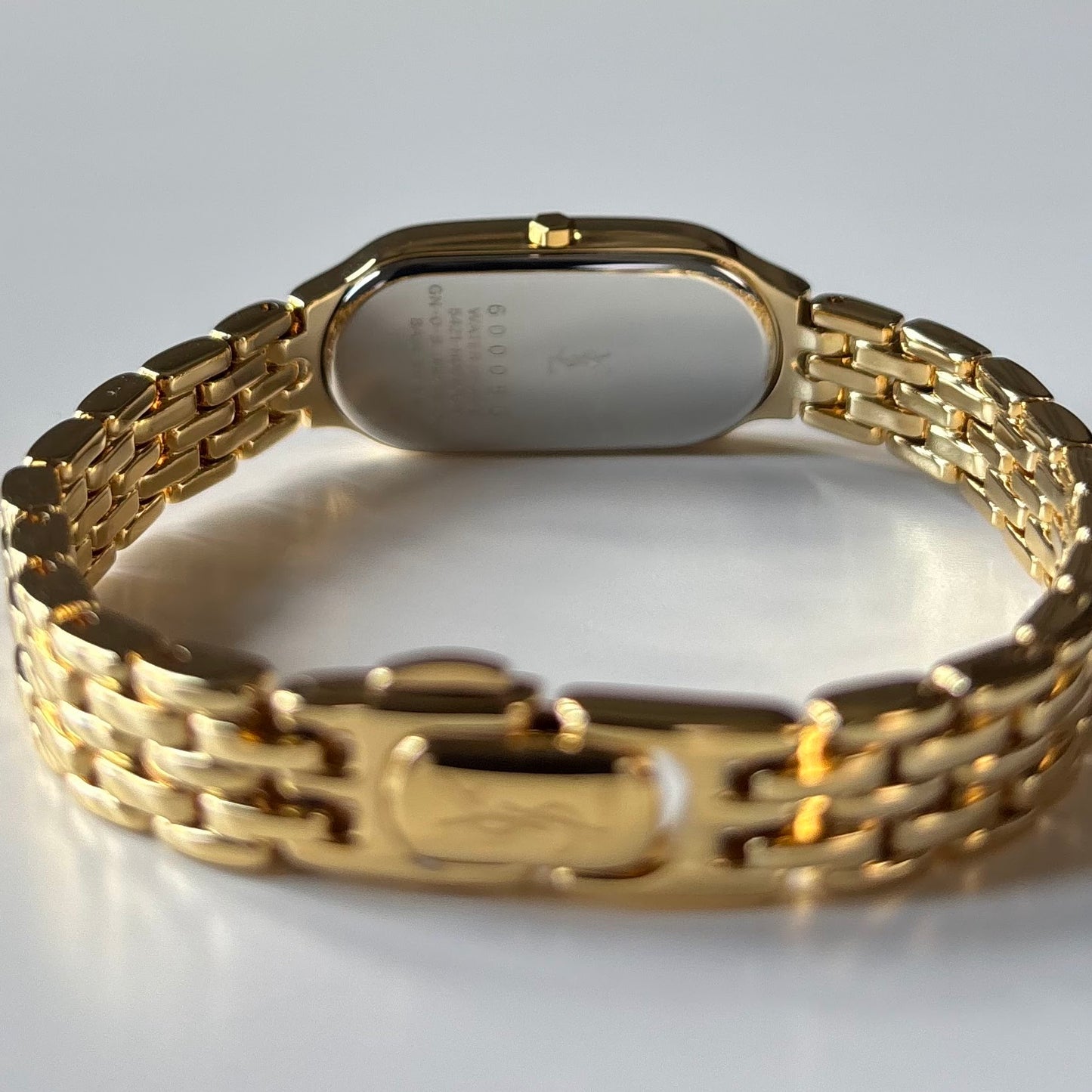 Yves Saint Laurent 1990s Oval Dial Gold Plated Watch