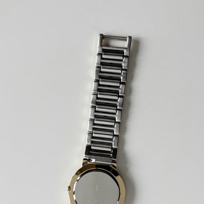 Yves Saint Laurent 1990s Round Dial Two Tone Watch (Large)