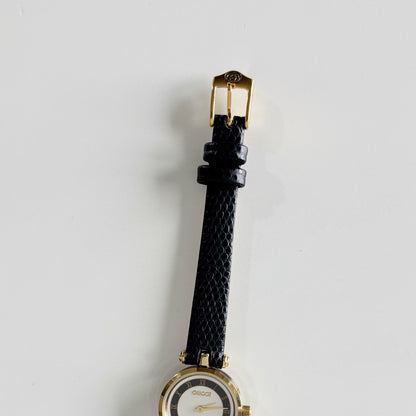 Gucci 1990s Round Dial Gold Plated Watch