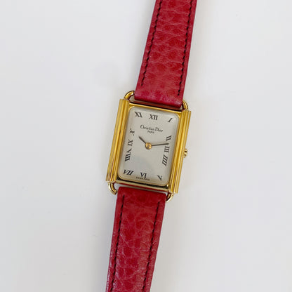 Dior 1990s CD Logo Dial Tank Watch