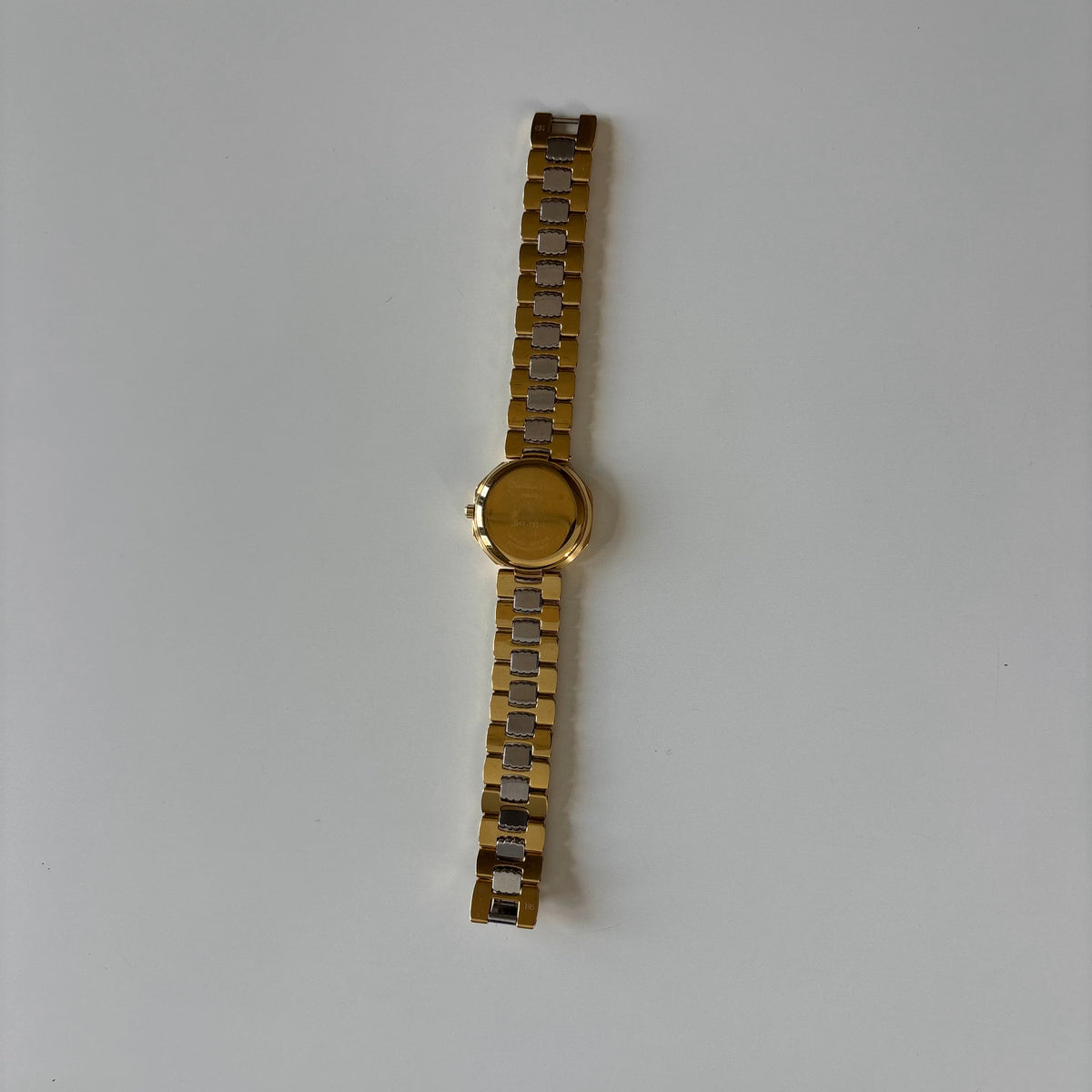Dior 1990s Octagon Gold Dial Two-Tone Gold-Plated Watch