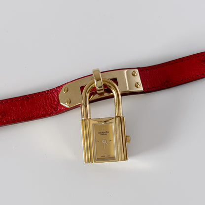 Hermes 1990s Kelly Gold Plated Watch