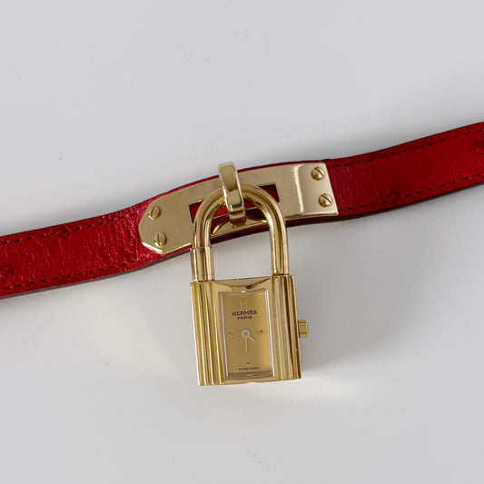 Hermes 1990s Kelly Gold Plated Watch
