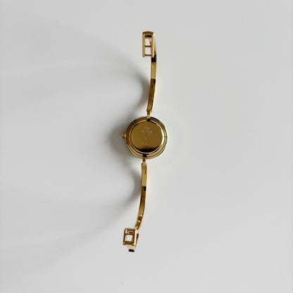 Gucci 1990s Interchangeable Bezel Gold Plated Watch with 12 bezels, case